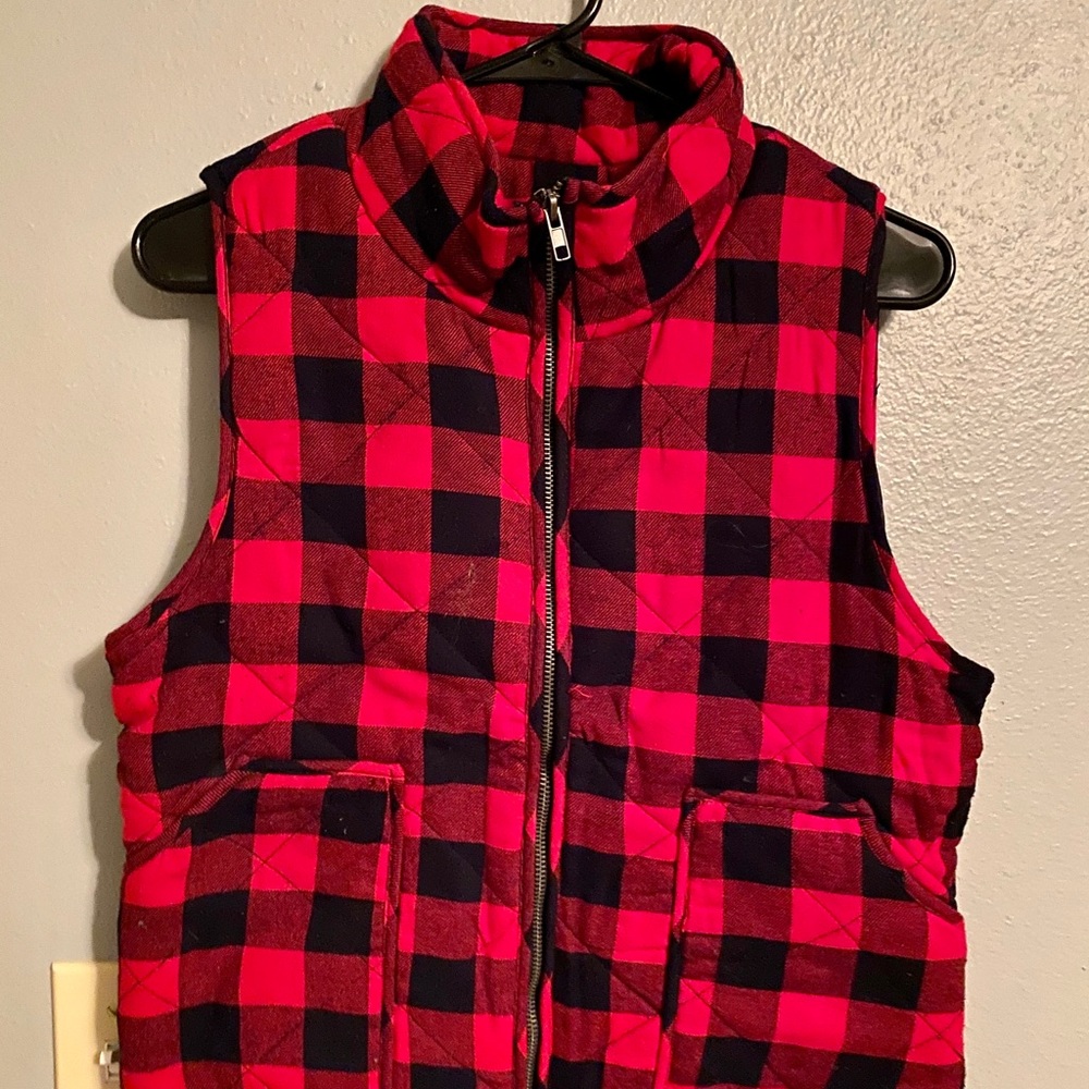 Buffalo plaid vest